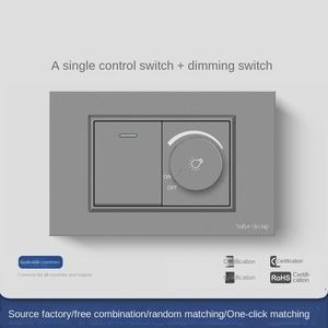Interrupteur mural allemand et prise de type 118, panneau PC 1/2/3/4 voies, 1/2 interrupteur ouvert - Product Image 6
