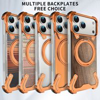Coque magnétique en bois pour iPhone 18 Pro Max, cadre en alliage, anti-chute, anti-rayures, protection intégrale, antichoc, légère