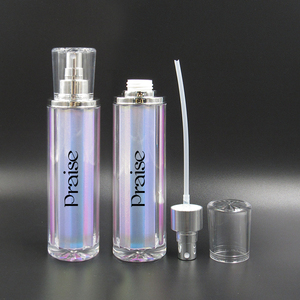 Botella acrílica redonda de iridiscencia, envase de Tóner vacío de plástico liso, con etiqueta privada personalizada, 50ml/100ml - Product Image 2