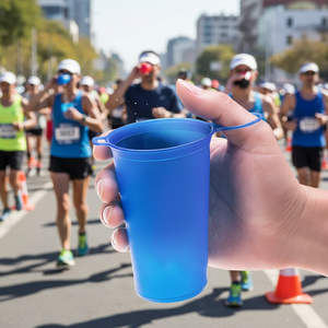 Gobelet de course pliable avec logo personnalisé, 200 ml/6,8 fl oz, TPU ultraléger, gobelet à eau portable pliable pour la course en trail, le marathon - Product Image 6