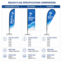 Drapeau de plage extérieur en forme de goutte d'eau avec plume, mât en fibre de verre de 2,8m à 5,5m, bannière publicitaire unique pour événements par sublimation