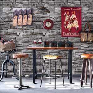 Udk PVC 45cm imperméable brique grise adhésif 3D papier peint adhésif pour la décoration murale <span class=keywords><strong>a</strong></span> la maison - Product Image 4