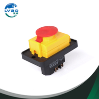 Interruptor de Motor Magnético IP55 DZ05 con Botón de Parada de Emergencia Rojo, Interruptor de Control de Botón Pulsador Electromagnético