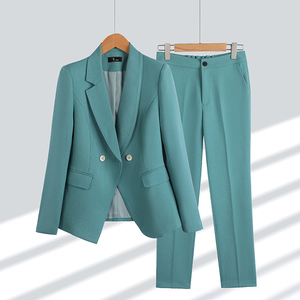 Chaqueta Deportiva de Alta Calidad para Mujer de Oficina y Conjunto de Dos Piezas de Color Sólido con Doble Botonadura, Chaqueta Deportiva + Pantalones para Mujer de Negocios - Product Image 2