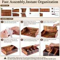 Organisateur de station à café en bois d'acacia avec compartiments et séparateur amovible, support de rangement pour condiments de style farmhouse pour comptoir de cuisine
