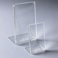 Support de table magnétique en acrylique transparent en forme de L pour étiquettes de prix, menus et cartes de présentation pour restaurants, hôtels et commerces de détail