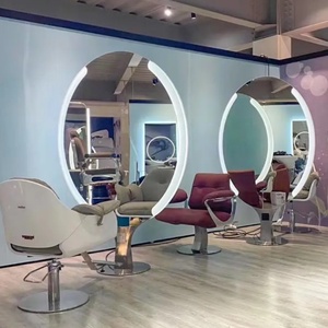 Modern Golden Fashion Salon Chair with <b>LED</b> Mirror Station Cabinet Durable Metal Package Design - Product Image 4