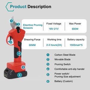 Cisailles de jardinage professionnelles rechargeables avec batteries – Kits d'outils rechargeables - Product Image 3