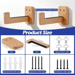 Ensemble de 4 crochets muraux horizontaux pour planches de <span class=keywords><strong>surf</strong></span> en bois, pour l'affichage des planches, accessoires de <span class=keywords><strong>surf</strong></span> - Product Image 2