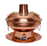 Réchaud à fondue en cuivre pour restaurant chinois traditionnel, buffet, cuisinière à induction, léger, capacité de 3 à 5 litres, couvercle en cuivre