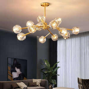 Nuevo estilo decoración del hogar luces ajustables Hotel comedor lujo oro cristal bola colgante Luz - Product Image 2