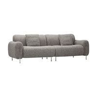 Canapé en tissu style crème, motif chat en guimauve, moderne et minimaliste, idéal pour petit appartement en location