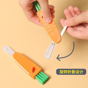 Three In One Cup Cleaning <b>Brush</b> Set For Bottle Lid Straw 360 Degree Clean Plastic Material - Product Image 4