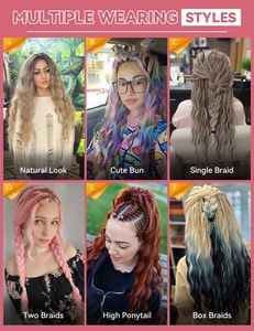300g Cheveux synthétiques à haute densité pour tresses, effet arc-en-ciel, vague océanique, pour crochet, double trame, longs, ondulés profonds, torsadés, origine Chine - Product Image 5