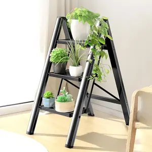 Multi Color Folding Ladder Household Flower Rack 2/3/4 Ladder Outdoor And Indoor Carbon Steel Ladder