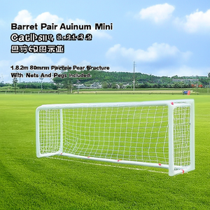 Barret Pair Aluminium <b>Mini</b> Football <b>Goals</b> 1.8x1.2m 80mm Pipe Foldable Rear Structure With Nets And Pegs Included - Product Image 2