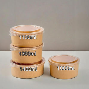 Recipientes de Papel Kraft Marrón para Alimentos, Recipientes Desechables para Aperitivos y Postres, en Oferta - Product Image 2