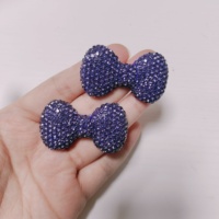 Nouvel Arrivage Ornement 3D DIY Ours à Nœud Vert et Violet avec Strass pour Coque de Téléphone, Boîte de Rangement, Miroir, Casque et Décorations pour iPad