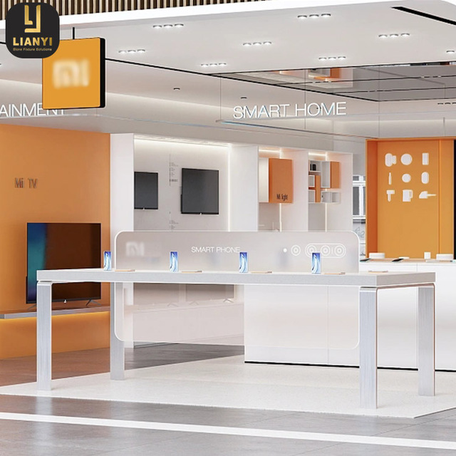 Smart Electronics Retail Store Display Design Wall Shelf Custom Mobile Phone Display Table