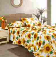 Haute qualité 3 pièces microfibre couette et ensemble de draps Floral Vintage imprimé doux King Size cousu Collection