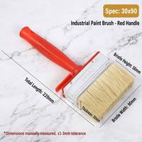 Ensemble de pinceaux à poils naturels avec manche en plastique pour la peinture des murs et des plafonds, fabrication OEM personnalisée