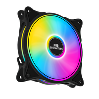 Ventilateur ARGB à roulement fluide SNOWMAN BM-CF120-BK-ARGB 120 mm avec dissipateur thermique en plastique, fonctionnement silencieux, durée de vie de 50 000 heures pour le refroidissement du PC