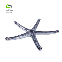 Base de chaise de bureau en métal/aluminium poli de haute qualité, 350 mm, cinq étoiles, prix de gros usine, modèle B03