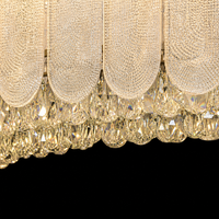 Lustre minimaliste français en acrylique pour salon, LED or et blanc, CRI 95, dimmable