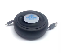 USB de gestión redonda a tipo C cable de carga portátil mini carrete de cable retráctil