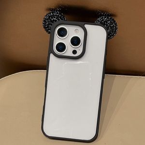 <span class=keywords><strong>Fundas</strong></span> de Teléfono Móvil Hechas a Mano de Lujo con Orejas de Ratón Brillantes, Resistentes a Impactos, de TPU, para 12-16 Promax 14 Plus 15 Pro, con Diamantes de Imitación - Product Image 3