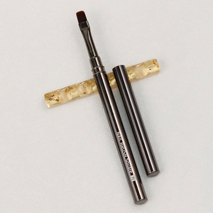 Pinceau de luxe pour nail art ombré, manche métallique, stylo de précision long pour rayures, pinceau ombré pour ongles à poils ovales pour dégradé et mélange - Product Image 4