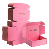 Boîte d'emballage élégante en carton ondulé rose personnalisée avec couvercle rabattable pour l'emballage de produits de beauté et de cadeaux
