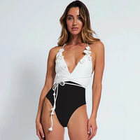 Maillot de bain sexy col en V maillot de bain pour femmes maillot de bain croisé dos nu Monokini maillot de bain sexy une pièce
