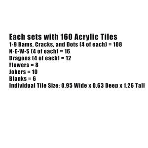 HIMORE - Juego de 160 Fichas de Mahjong Americanas de Acrílico Premium de 4 Capas, Color Azul, Grabado Personalizado, Estilo Oh My Mahjong - Product Image 6