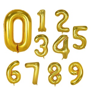 Venta al por mayor 16 pulgadas oro <span class=keywords><strong>Sierr</strong></span> oro rosa 0-9 número globos aluminio helio globo de aire para Navidad Pascua fiestas de cumpleaños - Product Image 4