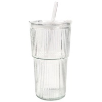 Modern design grote capaciteit verticale bamboe deksel thee/koffie beker fruitriet compatibel keramiek glas voor feestgebruik