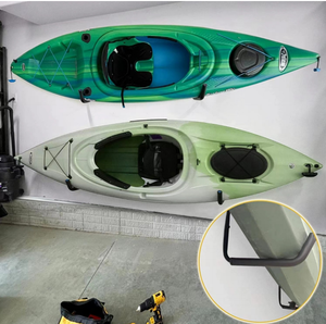 6 ensembles de crochets de rangement muraux <span class=keywords><strong>pour</strong></span> kayak, support mural robuste en acier <span class=keywords><strong>pour</strong></span> canoë et planche à pagaie, <span class=keywords><strong>pour</strong></span> garage et stockage intérieur - Product Image 3