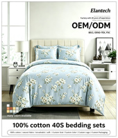 Ensemble de literie 100% coton, housse de couette imprimée, drap, linge de lit doux et respirant pour la chambre à coucher