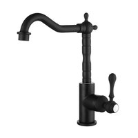 Robinet de lavabo HONGDEC en or, commande à levier unique, eau chaude et froide, sortie d'eau incurvée pivotante à 360°