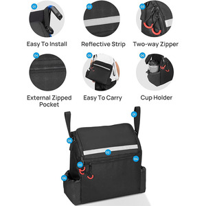 Bolsa de Almacenamiento Trasera para Silla de Ruedas de Gran Capacidad, Multifuncional, para Exteriores, para Andador de Rehabilitación - Product Image 3