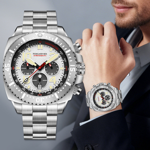 Reloj mecánico automático LIGE FE-1008 de zafiro para hombre, de lujo, de acero inoxidable, resistente al agua hasta 100 m, VD57, automático + caja de regalo - Product Image 1
