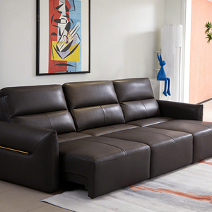 High Quality Luxury Remote Control Foldable <b>Bed</b> Set Modern Sectional Genuine Leather Solid Wood Frame School 833 High Quality Lu - Product Image 2
