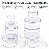 Boîte d'emballage pour bijoux en matériaux recyclés transparents, petit étui cylindrique en plastique, conteneur pour bagues, boucles d'oreilles, colliers, rangement