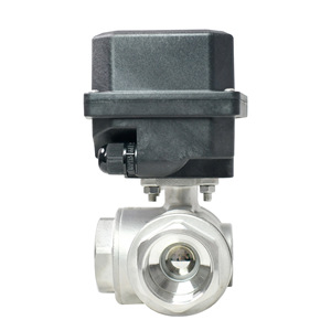 Vanne à boisseau sphérique électrique Tonhe 3 voies en acier inoxydable DN32 50 filetée pour eau, air, eaux usées, irrigation - Product Image 2