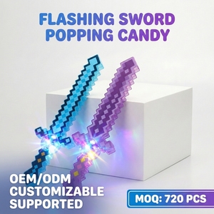Espada Luminosa Creativa para Niños con Caramelos Explosivos, Temática Pixel, Juguetes de Plástico con Luz, Certificación Halal, Venta al por Mayor, Edades <span class=keywords><strong>2</strong></span>-14+ - Product Image 1