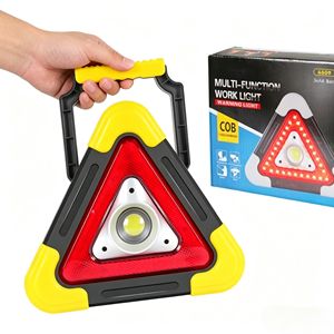 LED Triangular Warning Light Solar-Powered LED Outdoor Flashlight Traffic Signal Light Vehicle Road Safety Inspection Work Light - Product Image 1