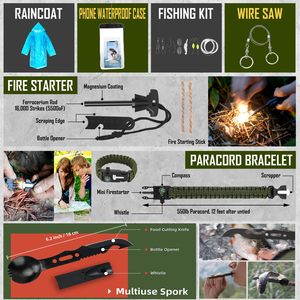 Sac de secours pour la randonnée, la survie en plein air, les outils de survie, kit de survie en plein air, équipement de camping, accessoires - Product Image 6