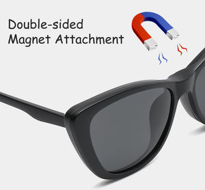 2025 Simply Style Cat Eye Eyewear Detachable TR90 Frame Sunray TAC Lens Five Piece Magnetic Clips <strong>Polarized</strong> <strong>Sunglasses</strong> - Product Image 5