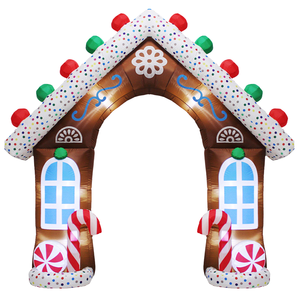 Arche gonflable de 9 pieds avec éclairage LED pour la décoration de jardin de Noël et de fêtes en plein air - Product Image 4