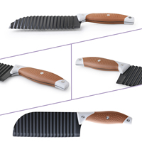 RVS antislip handvat gegolfde snijmes voor aardappel, wortel, groente en fruit & groentegereedschap